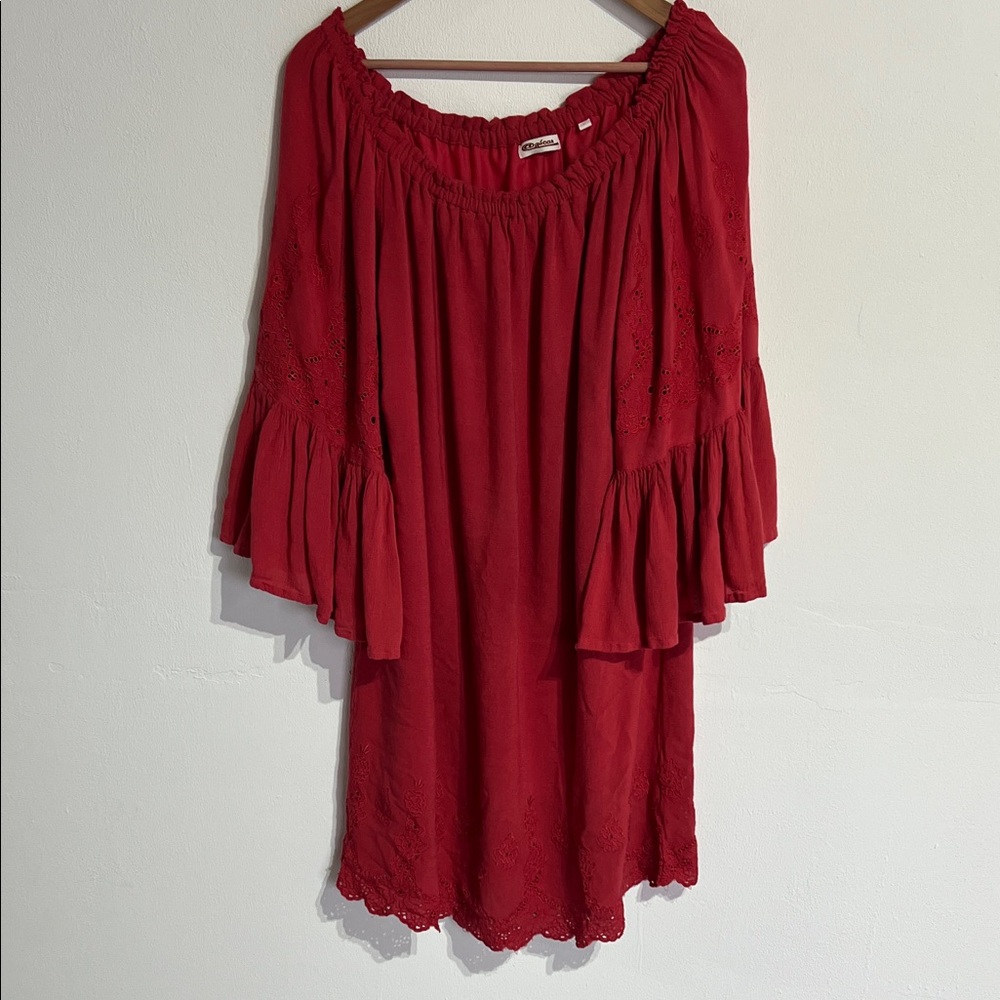 Rusty Red Ruffled Dress